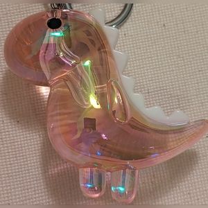 Pink Translucent Acrylic Dinosaur Purse Charm/Keychain